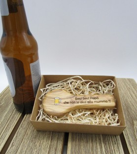 Olive wood bottle opener